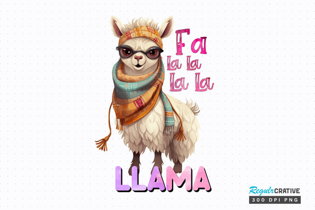 Fa la la la la llama Sublimation Design Sublimation Regulrcrative 