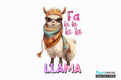 Fa la la la la llama Sublimation Design Sublimation Regulrcrative 