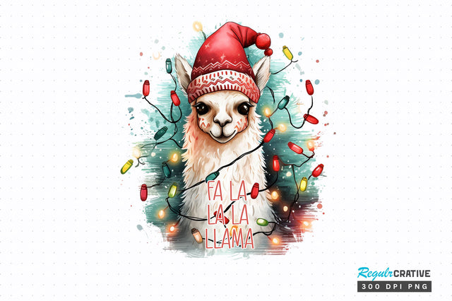 Fa la la la llama png design Sublimation Regulrcrative 