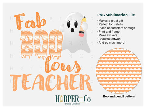 Fab Boo lous teacher SVG PNG Cut EPS File SVG HarperNCo 