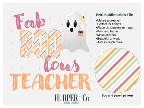 Fab Boo lous teacher SVG PNG Cut EPS File SVG HarperNCo 