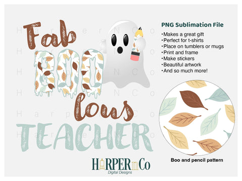Fab Boo lous teacher SVG PNG Cut EPS File SVG HarperNCo 