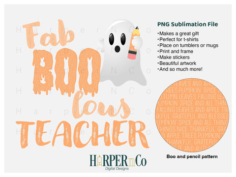 Fab Boo lous teacher SVG PNG Cut EPS File SVG HarperNCo 