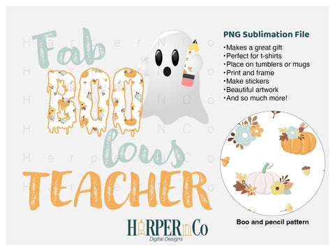 Fab Boo lous teacher SVG PNG Cut EPS File SVG HarperNCo 
