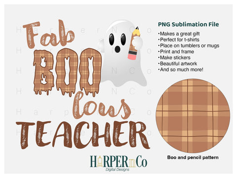 Fab Boo lous teacher SVG PNG Cut EPS File SVG HarperNCo 