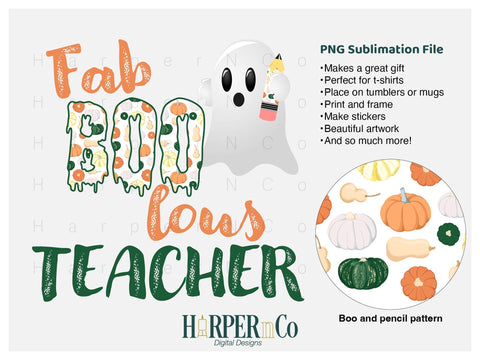 Fab Boo lous teacher SVG PNG Cut EPS File SVG HarperNCo 