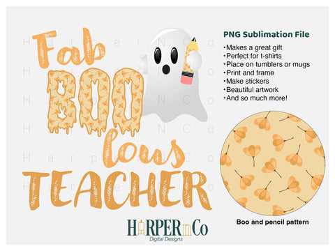 Fab Boo lous teacher SVG PNG Cut EPS File SVG HarperNCo 