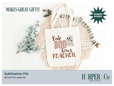 Fab Boo lous teacher SVG PNG Cut EPS File SVG HarperNCo 