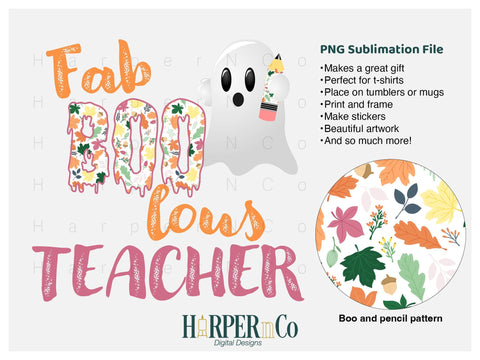 Fab Boo lous teacher SVG PNG Cut EPS File SVG HarperNCo 