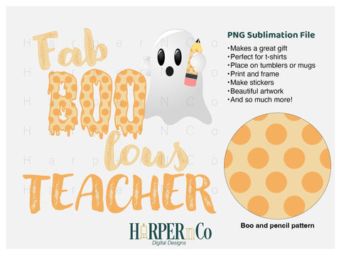 Fab Boo lous teacher SVG PNG Cut EPS File SVG HarperNCo 