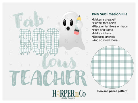 Fab Boo lous teacher SVG PNG Cut EPS File SVG HarperNCo 
