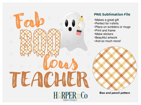Fab Boo lous teacher SVG PNG Cut EPS File SVG HarperNCo 