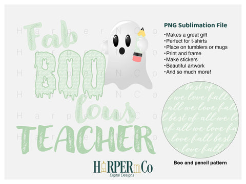 Fab Boo lous teacher SVG PNG Cut EPS File SVG HarperNCo 