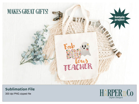 Fab Boo lous teacher SVG PNG Cut EPS File SVG HarperNCo 