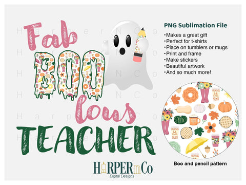 Fab Boo lous teacher SVG PNG Cut EPS File SVG HarperNCo 