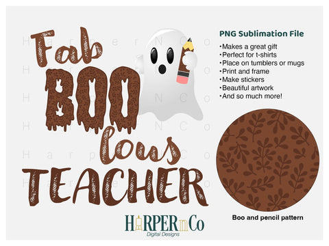 Fab Boo lous teacher SVG PNG Cut EPS File SVG HarperNCo 