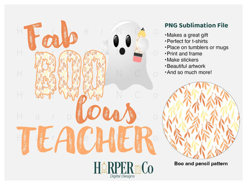 Fab Boo lous teacher SVG PNG Cut EPS File SVG HarperNCo 