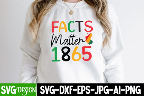 Facts Matter 1865 SVG Cut File, Facts Matter 1865 SVG Design, Juneteenth Celebrating Black Freedom SVG Cut File, Juneteenth Celebrating Black Freedom SVG Design, Black History SVG Cut File, Black History SVG Quotes SVG BlackCatsMedia 