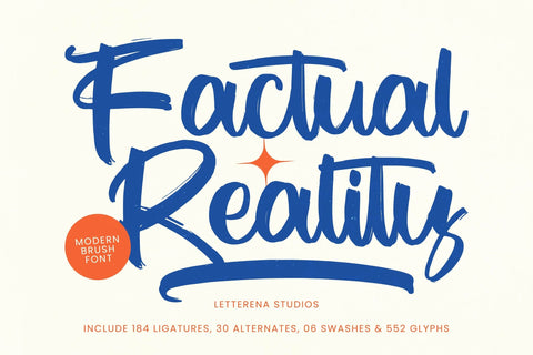 Factual Reality - Modern Brush Font Font Letterena Studios 
