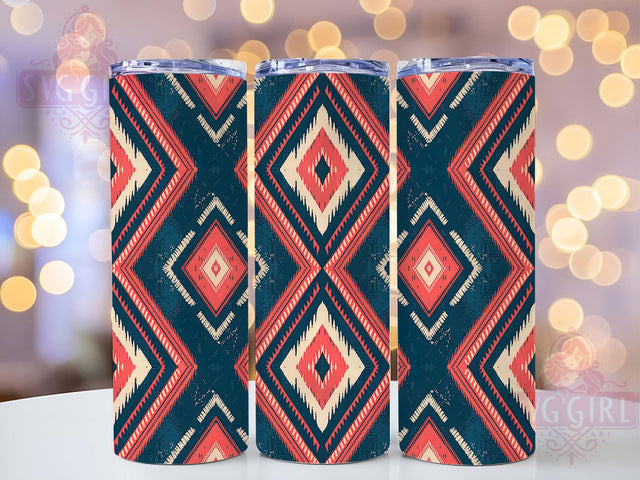 Faded Southwestern Pattern Tumbler, Pattern Tumbler, Rustic 20oz Wrap, Sublimation Design, Stylish Gift Idea, Tribal Pattern Wrap, Desert Western Tumbler Sublimation SvggirlplusArt 
