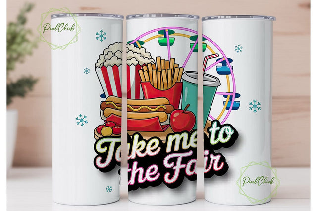 Fair Fun 20oz Tumbler Wrap Sublimation PixelChick 