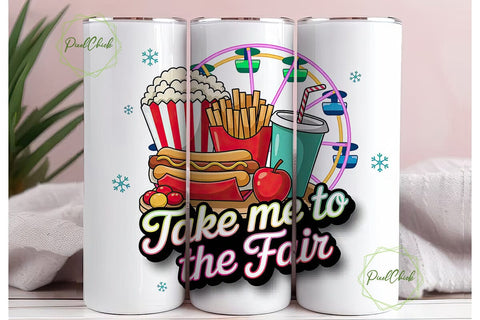 Fair Fun 20oz Tumbler Wrap Sublimation PixelChick 