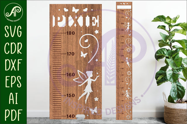 Fairies personalized kids height chart in metric SVG APInspireddesigns 