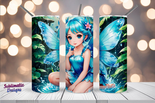 Fairy 20 oz Skinny Tumbler Wrap Design | 20 oz Skinny Tumbler Wrap Sublimation Design Sublimation Sublimatiz Designs 