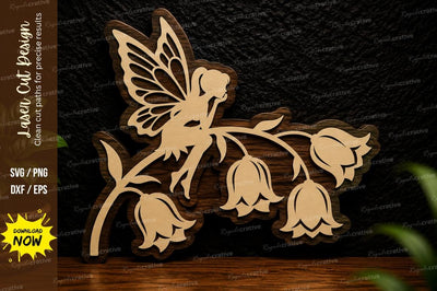 Fairy Bell Branch Laser Cut Svg Design SVG Regulrcrative 