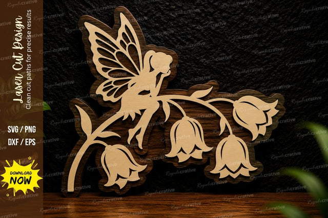 Fairy Bell Branch Laser Cut Svg Design SVG Regulrcrative 