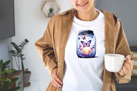 Fairy Butterfly in Jar Watercolor Art Bundle Sublimation Designangry 