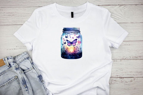 Fairy Butterfly in Jar Watercolor Art Bundle Sublimation Designangry 