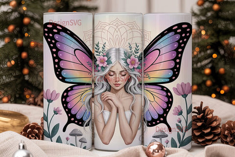 Fairy Butterfly Wings 20oz Tumbler Wrap Sublimation DesignSVG 
