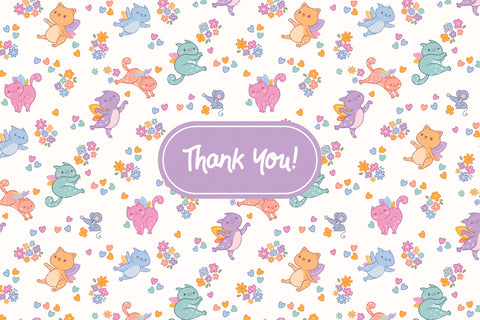 Fairy Cats – Seamless Pattern Digital Pattern Alice Z. 