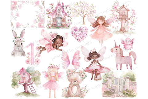 Fairy Clipart Bundle | Baby Shower Graphics Set SVG GlamArtZhanna 