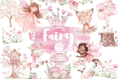 Fairy Clipart Bundle | Baby Shower Graphics Set SVG GlamArtZhanna 