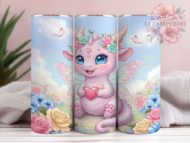 Fairy Dragon Fantasy Tumbler, Mystical Dragon Wrap, 20oz Tumbler Sublimation, Enchanted Fantasy Design, Whimsical Dragon Art, Magical Creature Tumbler, Fantasy Fairy Wrap Sublimation Li Zamperini 
