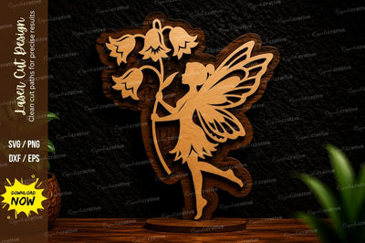 Fairy Flower Branch Laser Cut Svg Design SVG Regulrcrative 