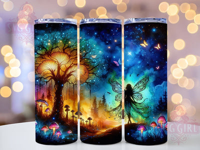 Fairy Flowers 20oz Tumbler Wrap Sublimation Design, Straight Tapered Tumbler Wrap, Fairy Butterfly Tumbler Png, Instant Digital Download Sublimation SvggirlplusArt 