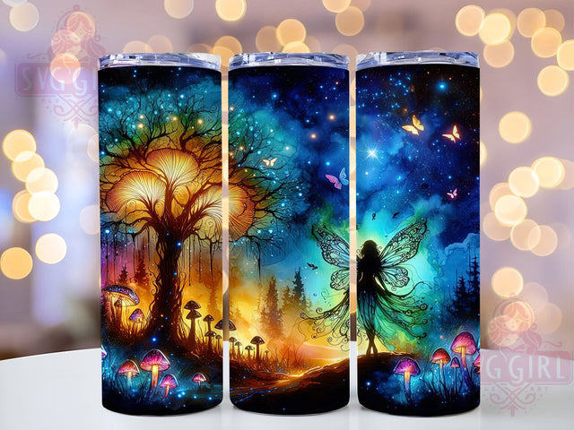 Fairy Flowers 20oz Tumbler Wrap Sublimation Design, Straight Tapered Tumbler Wrap, Fairy Butterfly Tumbler Png, Instant Digital Download Sublimation SvggirlplusArt 