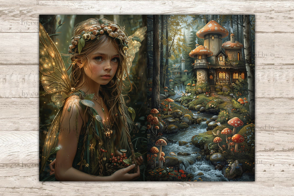Fairy Forest Junk Journal Page | Fantasy Printable Paper - So Fontsy