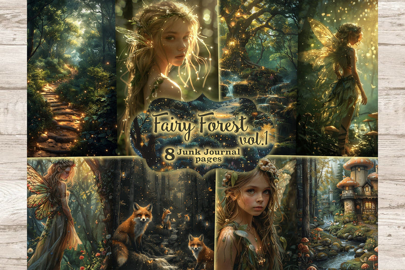 Fairy Forest Junk Journal Page | Fantasy Printable Paper - So Fontsy