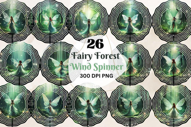 Fairy Forest Wind Spinner Sublimation Designs Bundle Sublimation Regulrcrative 