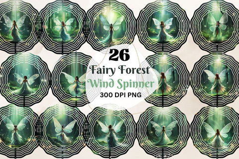 Fairy Forest Wind Spinner Sublimation Designs Bundle Sublimation Regulrcrative 