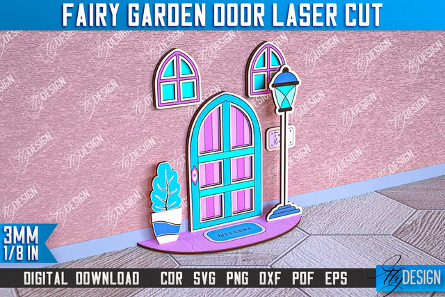 Fairy Garden Door Laser Cut Design | Fairy House | Multilayer File | CNC File SVG Fly Design 