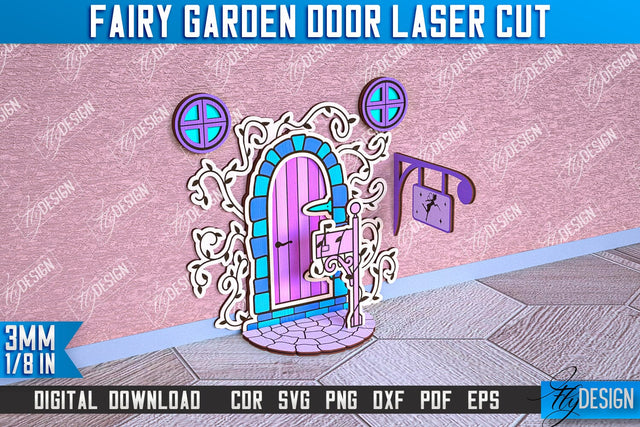 Fairy Garden Door Laser Cut Design | Fairy House | Multilayer File | CNC File SVG Fly Design 