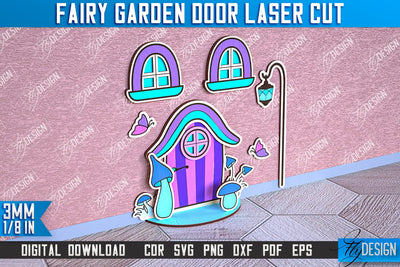 Fairy Garden Door Laser Cut Design | Fairy House | Multilayer File | CNC File SVG Fly Design 