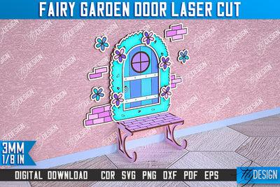 Fairy Garden Door Laser Cut Design | Fairy House | Multilayer File | CNC File SVG Fly Design 