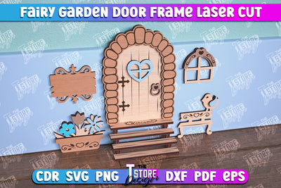 Fairy Garden Door Laser Cut Design | Fairy House | Multilayer File | CNC File SVG The T Store Design 