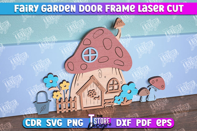 Fairy Garden Door Laser Cut Design | Fairy House | Multilayer File | CNC File SVG The T Store Design 